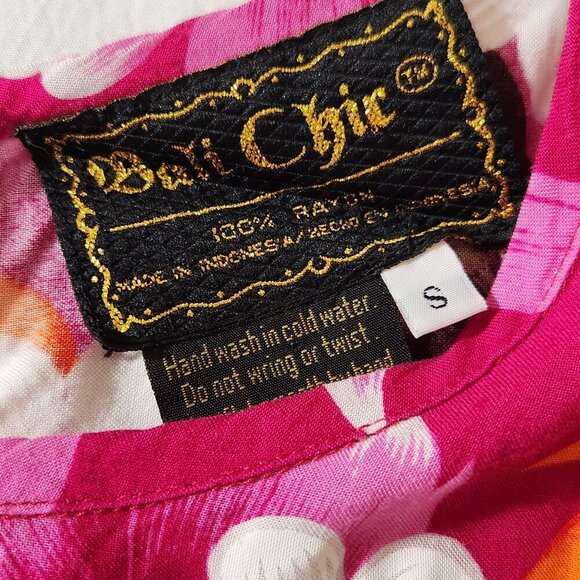 Bali Chic Women's Size Small Tropical Floral Print Sleeveless Maxie Dress Beach - Picture 13 of 13